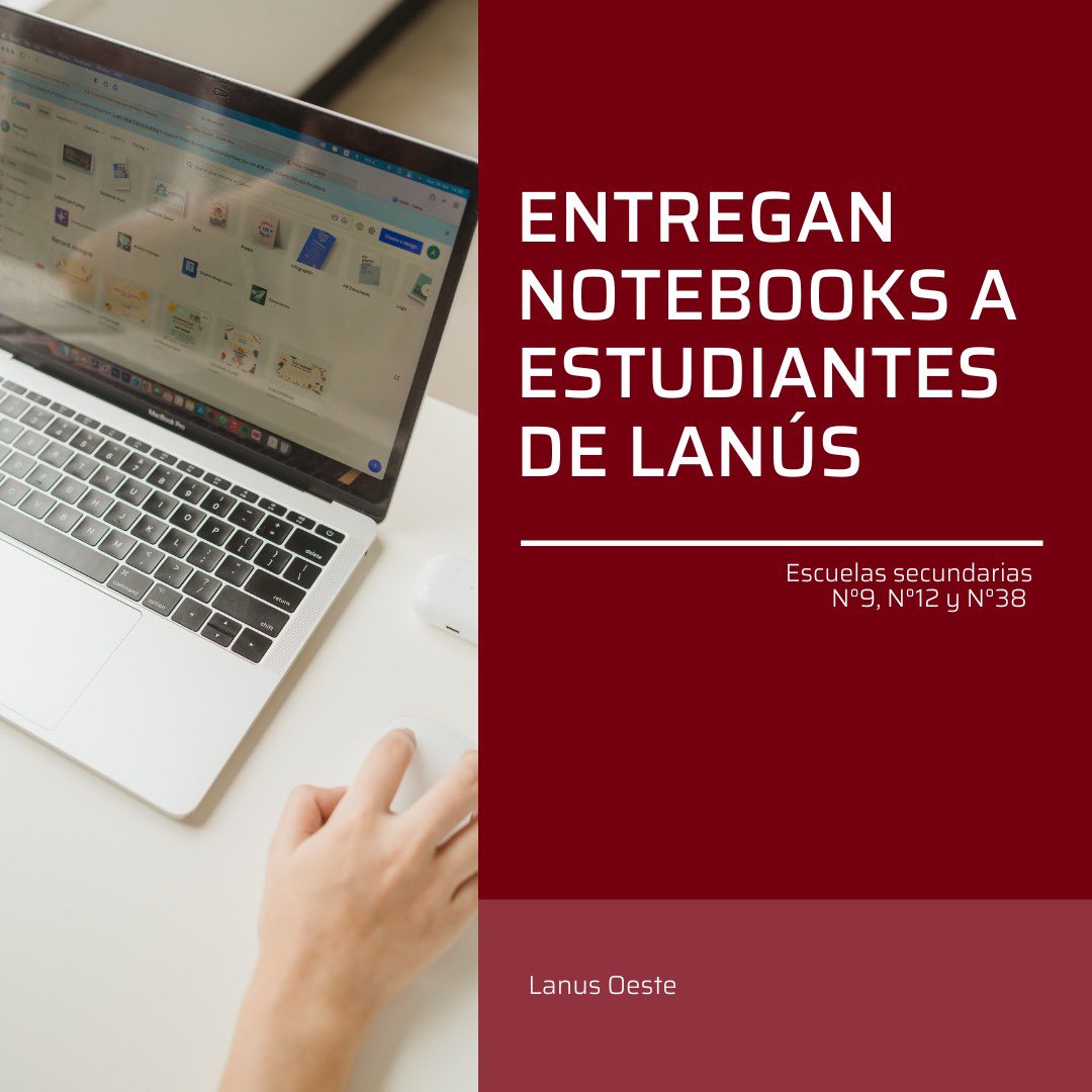 MejorLanus's tweet photo. 💻 Entregan notebooks a estudiantes de Lanús 

👉 Este programa provincial busca que todos los alumnos 👥 tengan las mismas oportunidades para acceder al conocimiento y sentirse contenidos por un sistema educativo. https://t.co/ljBA6sAD9Z