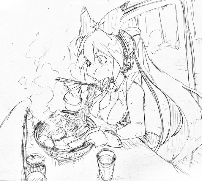 ラーメンを喰らう幕張ちゃん 