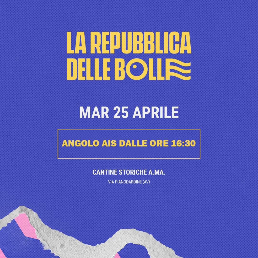 SommelierAV's tweet photo. LA REPUBBLICA DELLE BOLLE: BULLULAE SPIN-OFF
A grande richiestatorna l'angolo AIS, spumanti campani metodo classico da vitigno autoctono
Dalle 16:30 fino a chiusura, presso Cantine Storiche https://t.co/S0KMH22z7d.
 Pianodardine AV

Acquisto biglietti
https://t.co/E6br6kP9Wo https://t.co/XHexLBWzsa
