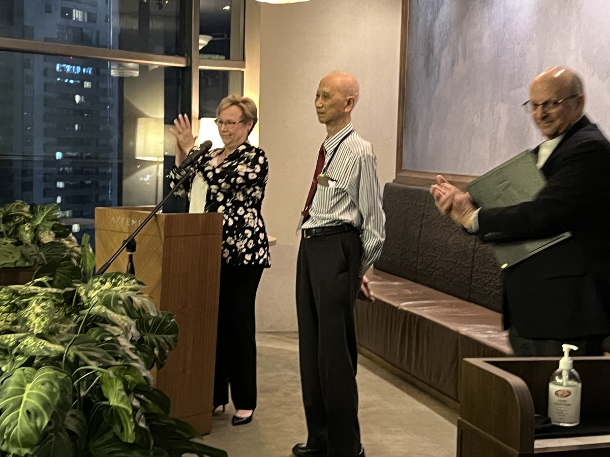 Celebrating almost 60 years as an ASTM member, Dr. Tam Chat Tim, Honorary Fellow, civil & environmental engineering dept at @NUSingapore  was honored at Sunday night's board of directors dinner in #Singapore. Dr. Tim is a member of the concrete and cement committees. #ASTMproud