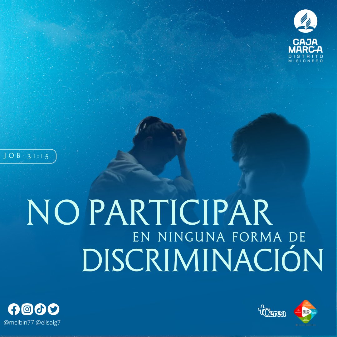 Melbin77's tweet photo. 🙏🏽Pidamos a Dios de toda nación tribu, lengua y pueblos. Desarraiga toda forma de discriminación en tu pueblo escogido. Pidamos que borre este pecado si lo hemos estado practicando y fortalece a todos los que están sufriendo discriminación.
#Job31:15
#PrimeroDios #rpsp | UNADECA https://t.co/BztJnjELQy