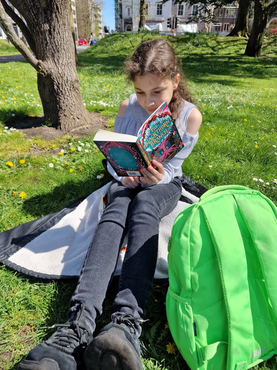 MrMacLPS's tweet photo. Had a fabulous morning listening to the brilliant @ElenCaldecott at @CDFKidsLitFest talking about writing and #TheBlackthornBranch. Someone couldn't even wait until they got home before starting it 😊😍 https://t.co/qxrFhiaHur