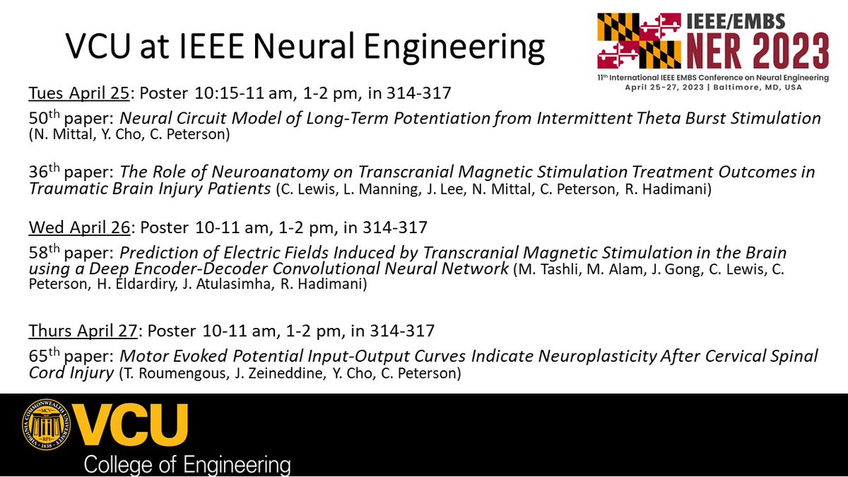 Come see research by our graduate and undergraduate students this week if you're at #IEEENER in Baltimore!