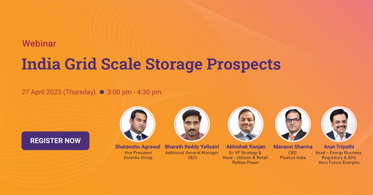 BRIDGE TO INDIA ENERGY PRIVATE LIMITED is inviting you to a live and interactive discussion on 27 April at 3:00 pm.
The discussion will be moderated by Vinay Rustagi (Managing Director, BRIDGE TO INDIA ENERGY PRIVATE LIMITED).
Please click below register: lnkd.in/dkFgN3kT
