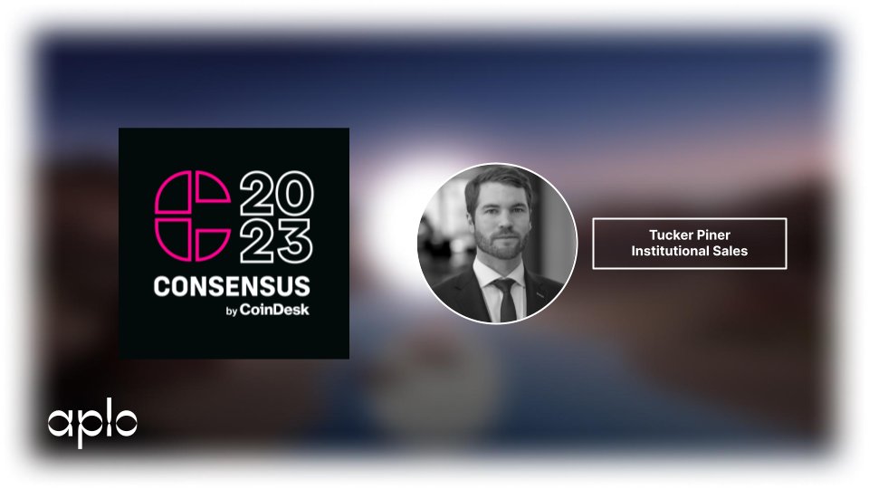 Aplo_crypto's tweet photo. The #Aplo team will be at #Consensus2023 in Austin from April 26-28! As a full-scale Prime Broker for #DigitalAssets, we're excited to connect with the crypto, blockchain, and #Web3 community. Come say hi and learn how Aplo can help you achieve your investment goals. https://t.co/RAQiCYbL3j