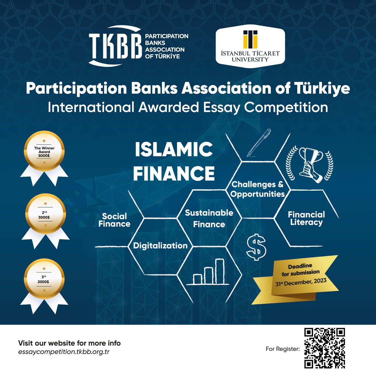 TKBB ve İstanbul Ticaret Üniversitesi'nden sektör ve akademiye önemli katkılar sunacak Uluslararası Makale Yarışması başvuruları başladı.

Detaylı Bilgi: 👇
bit.ly/41bRKQu

Başvuru: 👇
bit.ly/40WjBnW