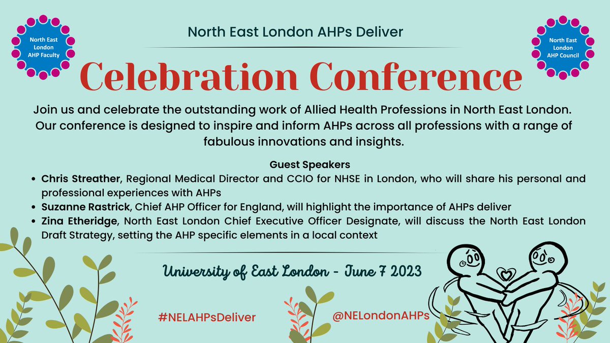 Excellent response already to the AHPs Deliver Celebration Conference in June. Some great speakers and an opportunity for NEL AHPs to get together and share their work. #NELAHPsDeliver
