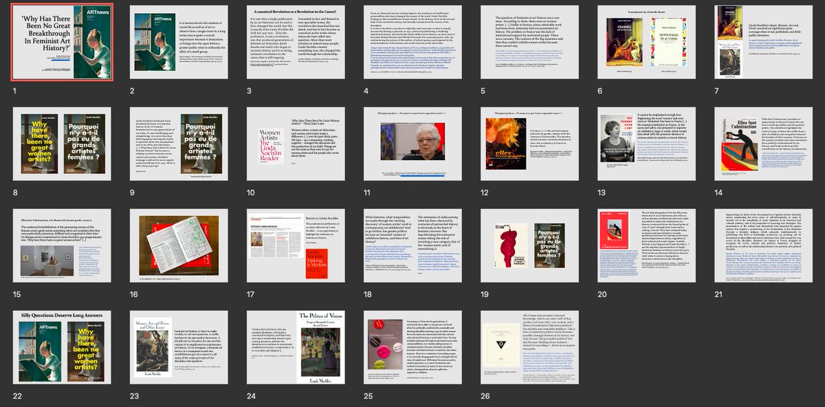 Slides ready for the '#GoingNowhere? 1972 or thereabouts' conference <a href="/CLASUoN/">CLAS UoN</a> tomorrow!
I will be asking*: 'Why Have There Been No Great Breakthrough In Feminist Art History?', considering the reception of Nochlin's 1971 essay in France in the last 50 years.
*not really