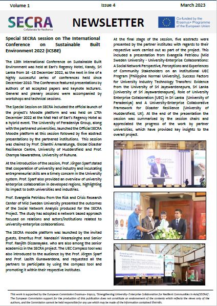 We are pleased to inform you that the fourth newsletter of SECRA has been published in April 2023. You can download the newsletter from the following link.

drrcollab.org/secra-newslett…