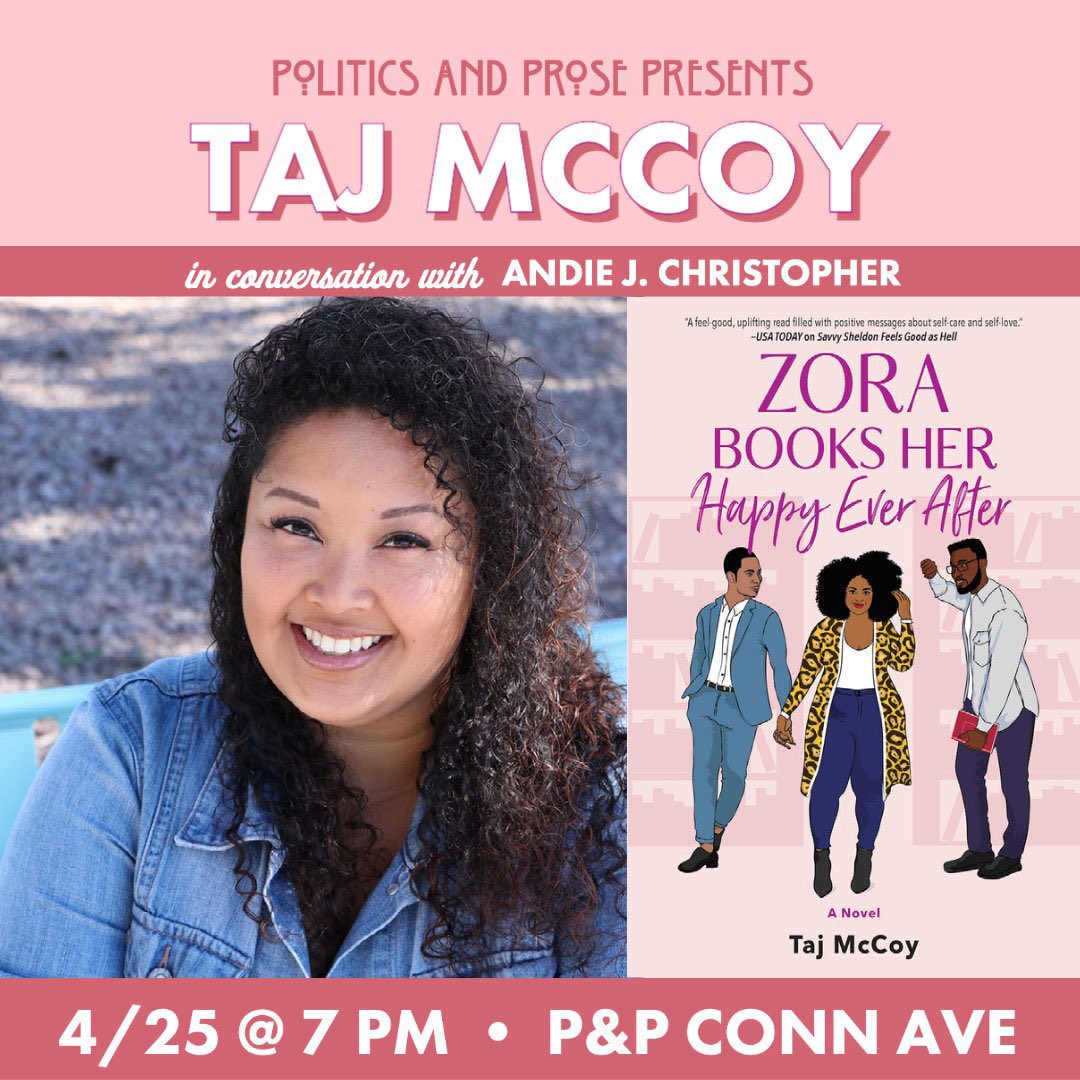 Taj McCoy (she/her) has moved platforms (@tajmccoywrites) on Twitter photo ZORA BOOKS HER HAPPY EVER AFTER is officially out in the world!!!! So many feelings rushing through my veins, but I can tell you ZORA is THAT CHICK. I hope you buy/check out/listen/share/enjoy! 🥰❤️
Buy: harlequin.com/shop/books/978…
Come see me and @authorandiej at <a href="/PoliticsProse/">Politics and Prose</a>!! ZORA BOOKS HER HAPPY EVER AFTER is officially out in the world!!!! So many feelings rushing through my veins, but I can tell you ZORA is THAT CHICK. I hope you buy/check out/listen/share/enjoy! 🥰❤️
Buy: harlequin.com/shop/books/978…
Come see me and @authorandiej at <a href="/PoliticsProse/">Politics and Prose</a>!!