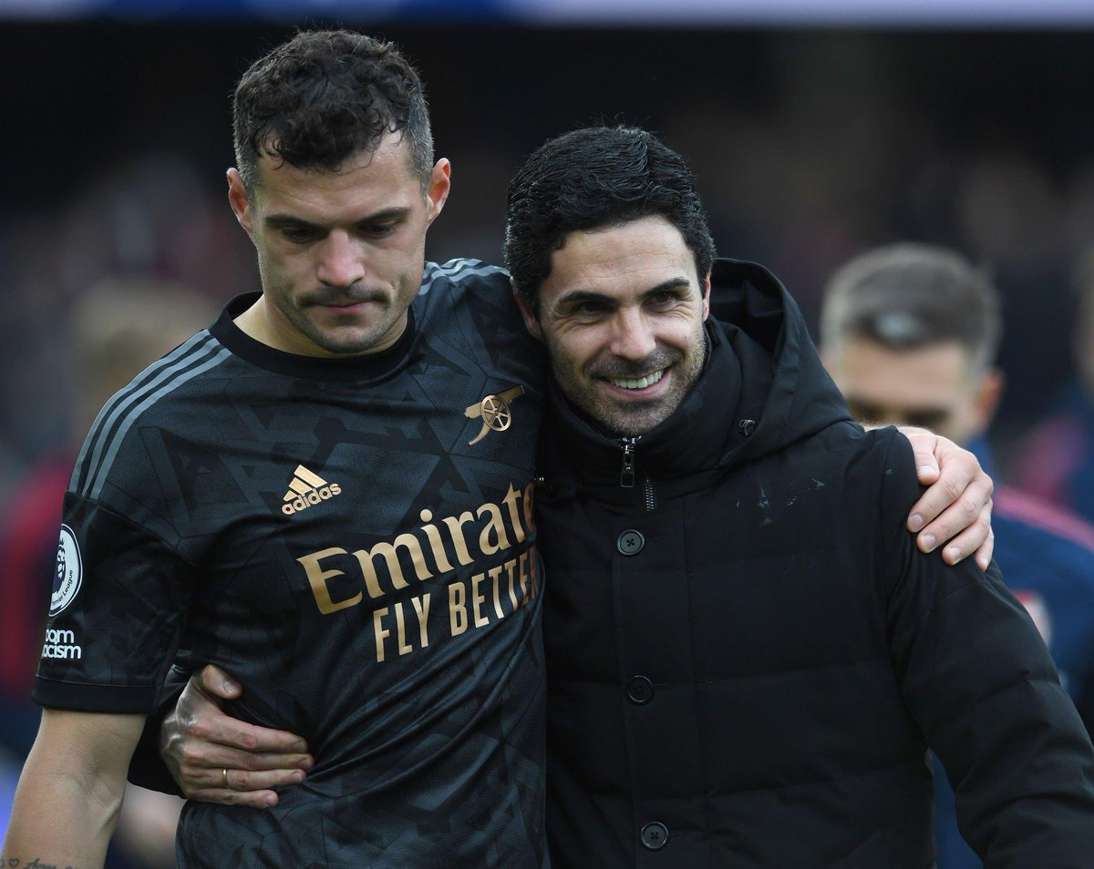 loggy_afc's tweet image. Mikel Arteta on Granit Xhaka ahead of Wednesday’s Manchester City clash:

“Granit has been out. Hopefully, he will be able to train today but he’s still a doubt.” #afc