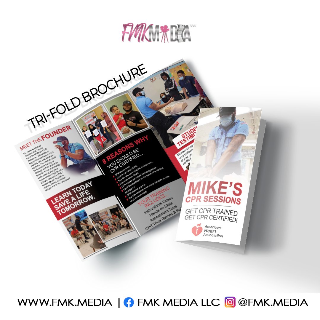 fmkmedia's tweet image. Tri-fold brochure for Mike of Mikes’s CPR Sessions…. Trifolds are great for large businesses and organizations with programs that would like to summarize their services and showcase their work. 

#trifoldbrochure #trifolddesign #monthlygraphicbundles