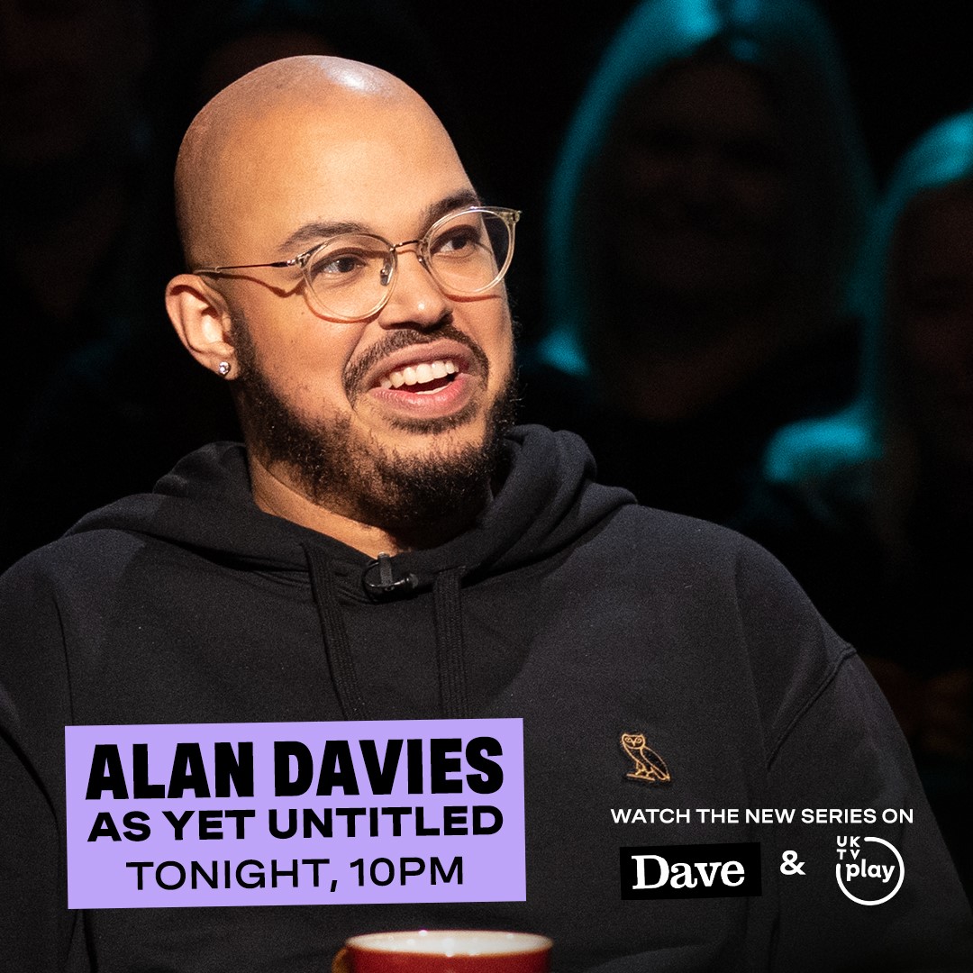 CBGComedy's tweet photo. Catch the brilliant @ArchieMaddocks on Alan Davies: As Yet Untitled, tonight at 10pm on @davechannel and streaming on @UKTVPlay. https://t.co/2Z5leXNxzI