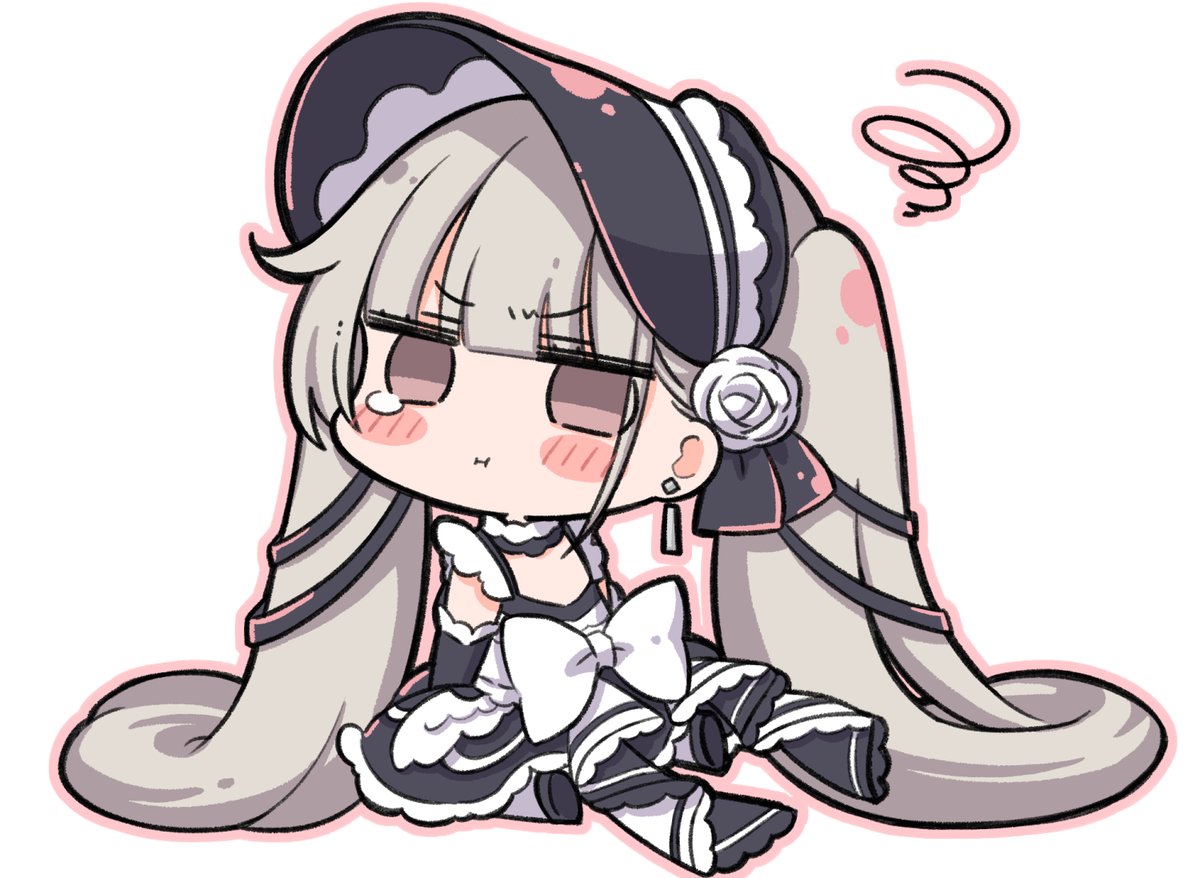 formidable (azur lane) 1girl solo chibi long hair twintails dress pout  illustration images