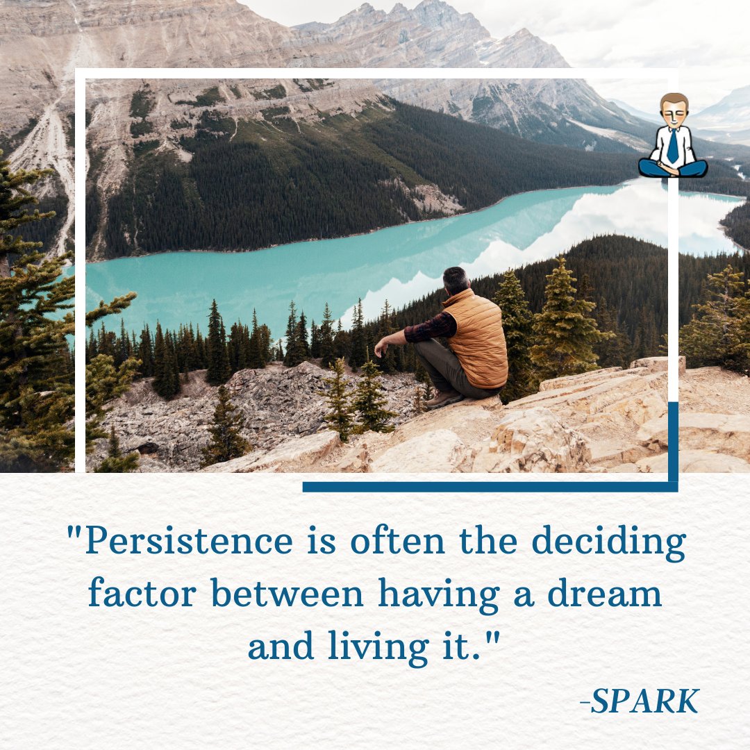 Corporate_Sufi's tweet image. Want to achieve your dreams? It all starts with persistence. Keep pushing forward, and you'll be amazed at what you can accomplish 💪 Read SPARK for more inspiration on resilience and determination ✨ #persistenceiskey #dreambig #nevergiveup