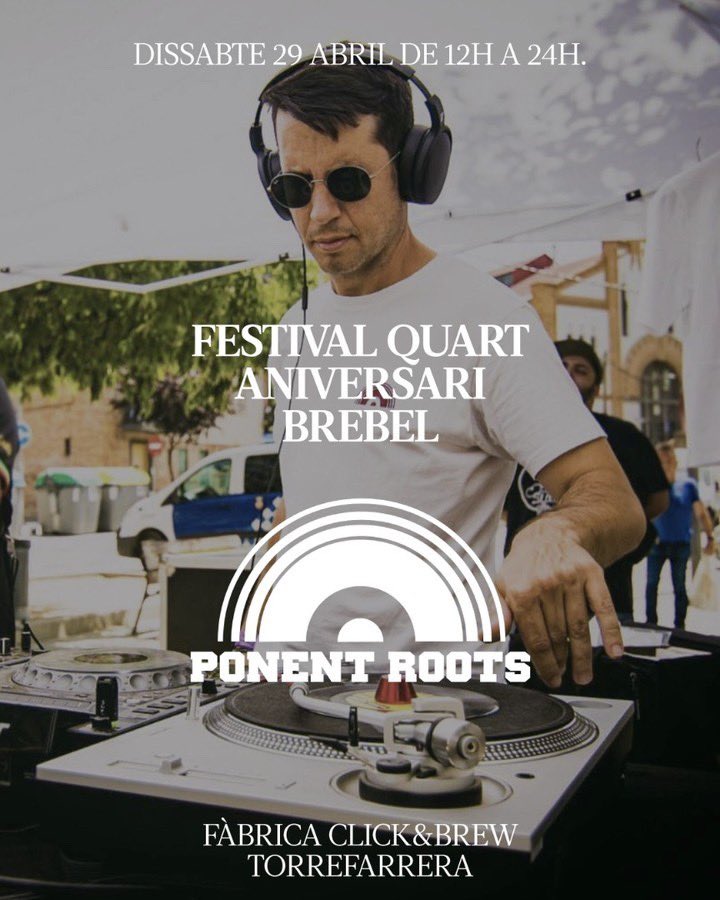 ponentroots's tweet photo. Aquest dissabte 29 d’abril estatem tancant el 4rt aniversari de @Brebelbeer a la seva fàbrica de Torrefarrera. Nosaltres hi serem a partir de les 20h amb la millor música, però hi haurà activitats, menjar i cervesa durant tot el dia. Veniu bebeu i balleu💥🍻👞 #ponentroots #beer https://t.co/nm4BRm8aHR