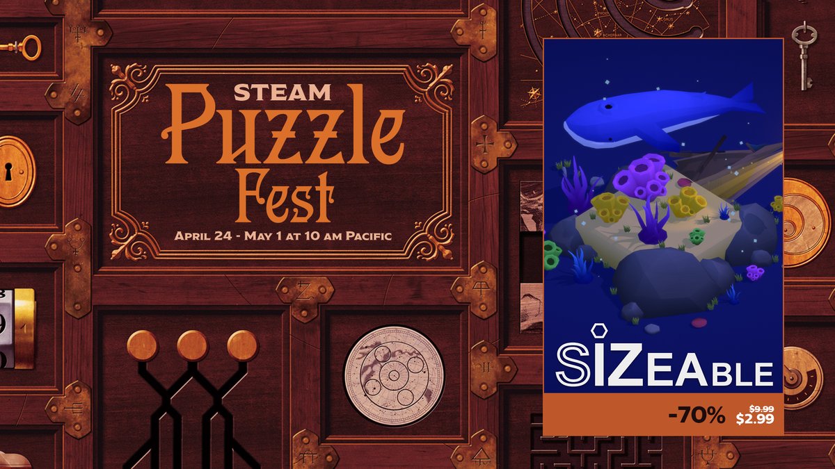 goose_business's tweet image. Sizeable is part of the Steam Puzzle Fest with 70% off! 🤩🤩

Check it out 👉 shorturl.at/pELMN

#SteamPuzzleFest #Sizeable #indiegame