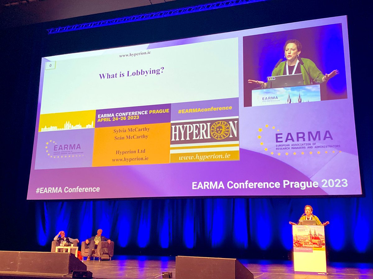 What is #lobbying for #research? How researchers can influence #EU #policy and #funding? Representation in #Brussels, #networking &amp; provision of evidence-based data / Insights from @SylviaMcCarthy at #earmaconference in #Prague