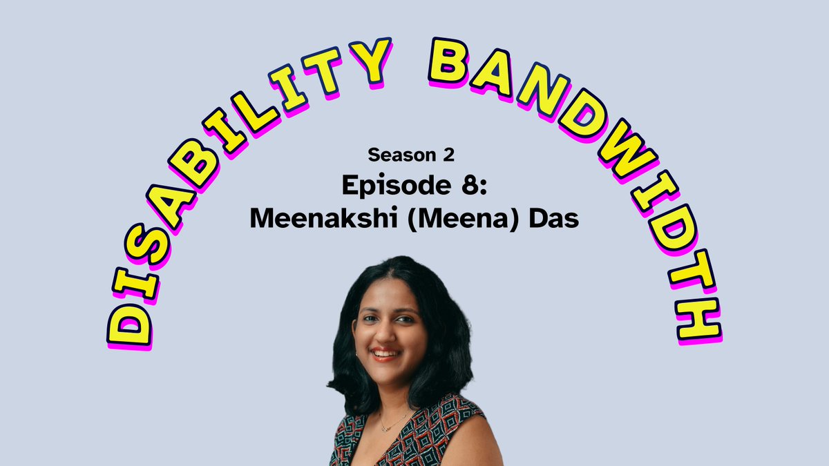 Ep. 8, Season 2 of @disability_band is out! Meenakshi Das, Software Engineer at @Microsoft, joins hosts @fastfinge and @thenikkinolan to discuss her stuttering disability journey, accessibility, and how to build disabled community. Episode: disabilitybandwidth.com/s2-episode-8-m… #podcast