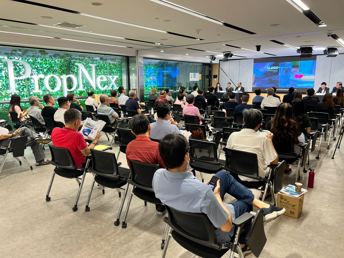 PropNexRealty's tweet photo. A Big Thank You to our management, team leaders, salespersons, home investors, staff and shareholders who selected PropNex as your choice agency.  We held the Annual General Meeting (AGM), sharing the Group's FY2022 performance with full-year revenue surpassing S$1.03 b. https://t.co/JUaL4oKZgw