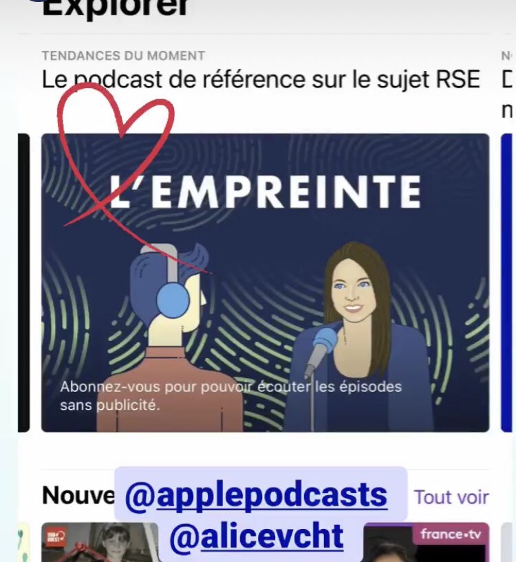 L’Empreinte 🎧en tendances sur <a href="/ApplePodcasts/">Apple Podcasts</a> 🤩
#RSE #Podcast <a href="/BababamAudio/">Bababam</a>