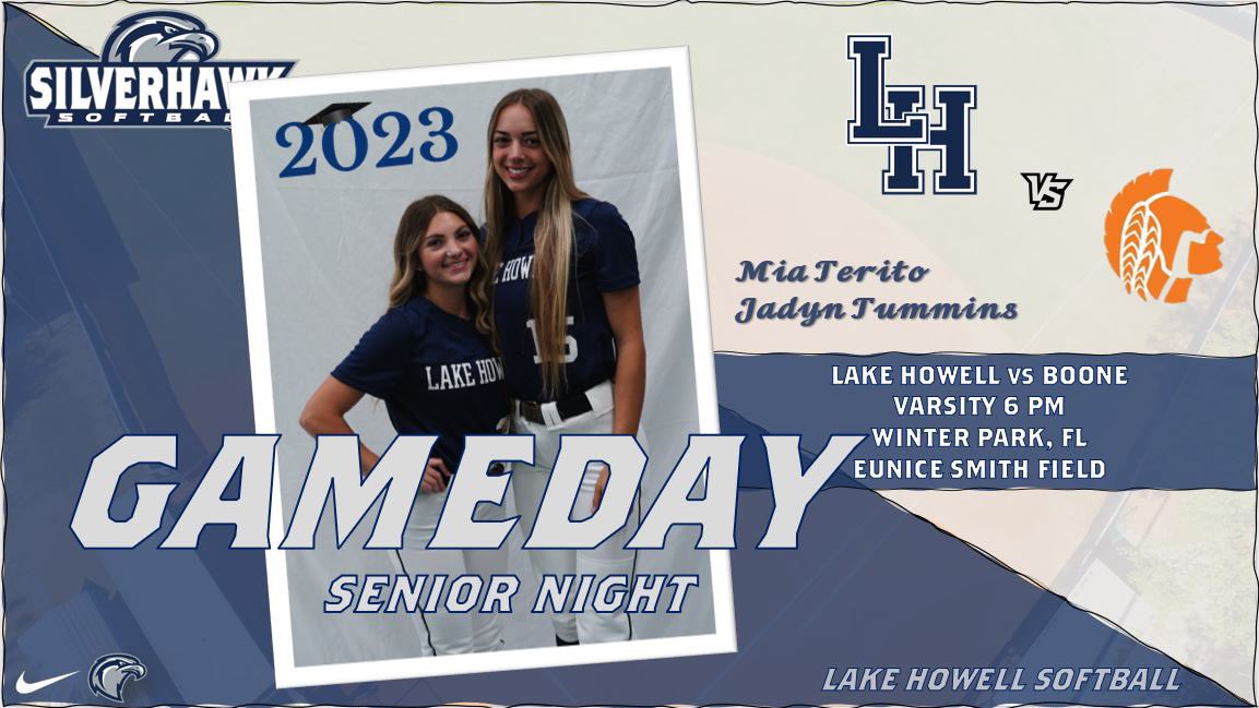 #𝙂𝘼𝙈𝙀𝘿𝘼𝙔 
𝙎𝙀𝙉𝙄𝙊𝙍 𝙉𝙄𝙂𝙃𝙏
#𝘾𝙇𝘼𝙎𝙎𝙊𝙁2023

🆚Boone
📆April 25
🕰6:00
📍Winter Park, FL
🏟Eunice Smith Field
🎟GoFan