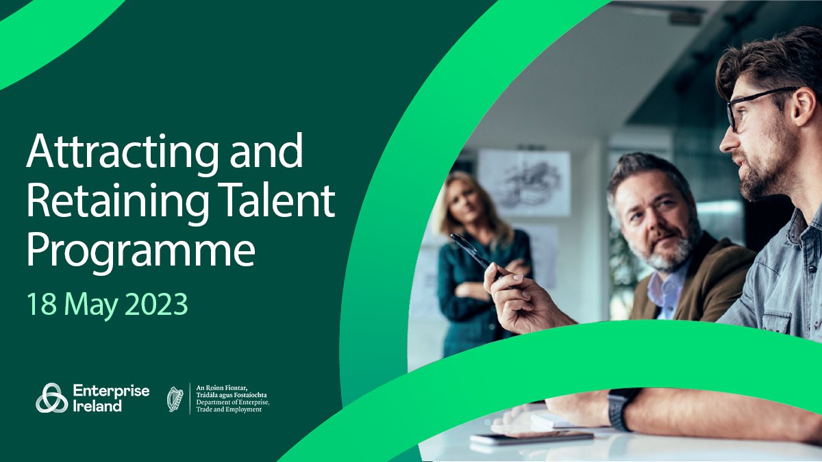 Considering how to attract and retain personnel in an increasingly competitive employment market?

Register for Enterprise Ireland’s Attracting &amp; Retaining Talent workshop and learn how to develop a unique employee value proposition: rebrand.ly/ART-23 

#GlobalAmbition