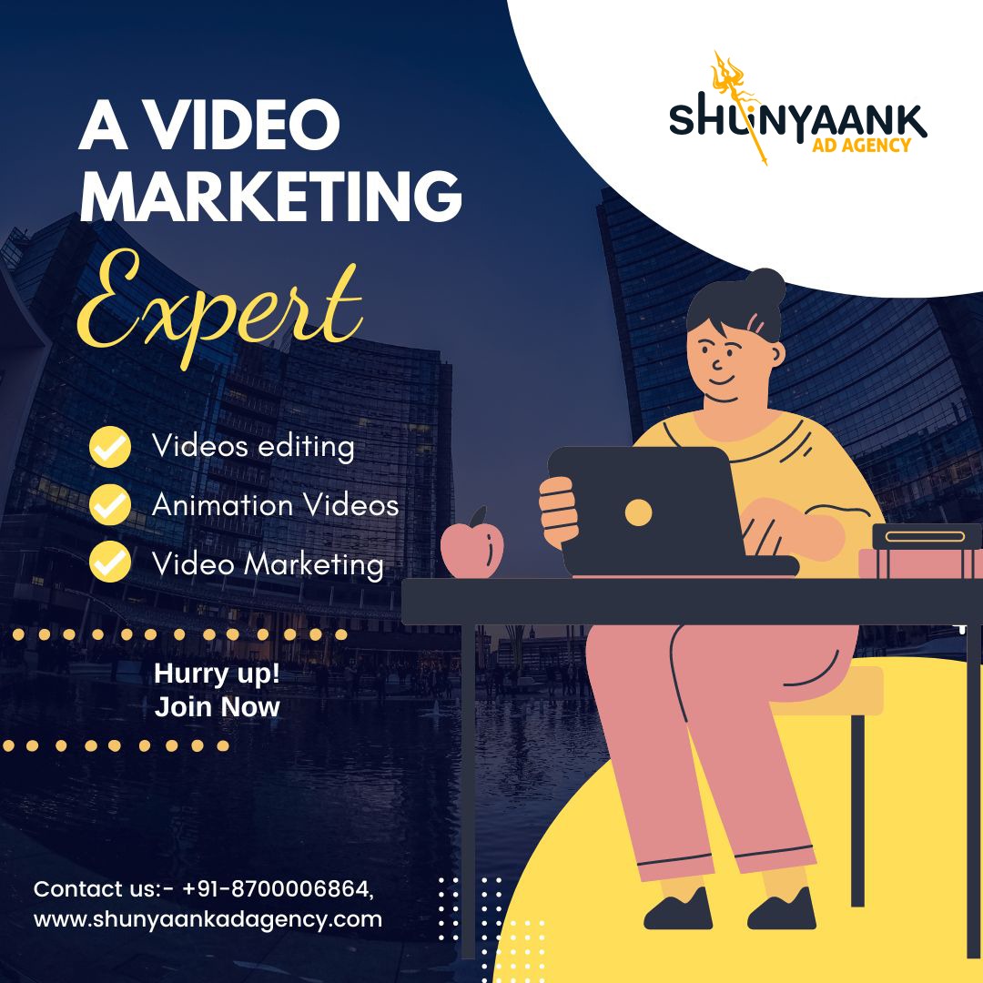 A VIDEO MARKERTING EXPERT 
1- VIDEOS EDITING
2- ANIMATION VIDEO
3- VIDEO MARKETING 
HURRY UP 
JOIN NOW:- +91-8700006864
shunyaankadagency.com
.
.
.
.
#contentcreation #filmmaker #film #videomarketingforbusiness #youtubers #photography #videoshoot #youtuber #videomarketingexpert