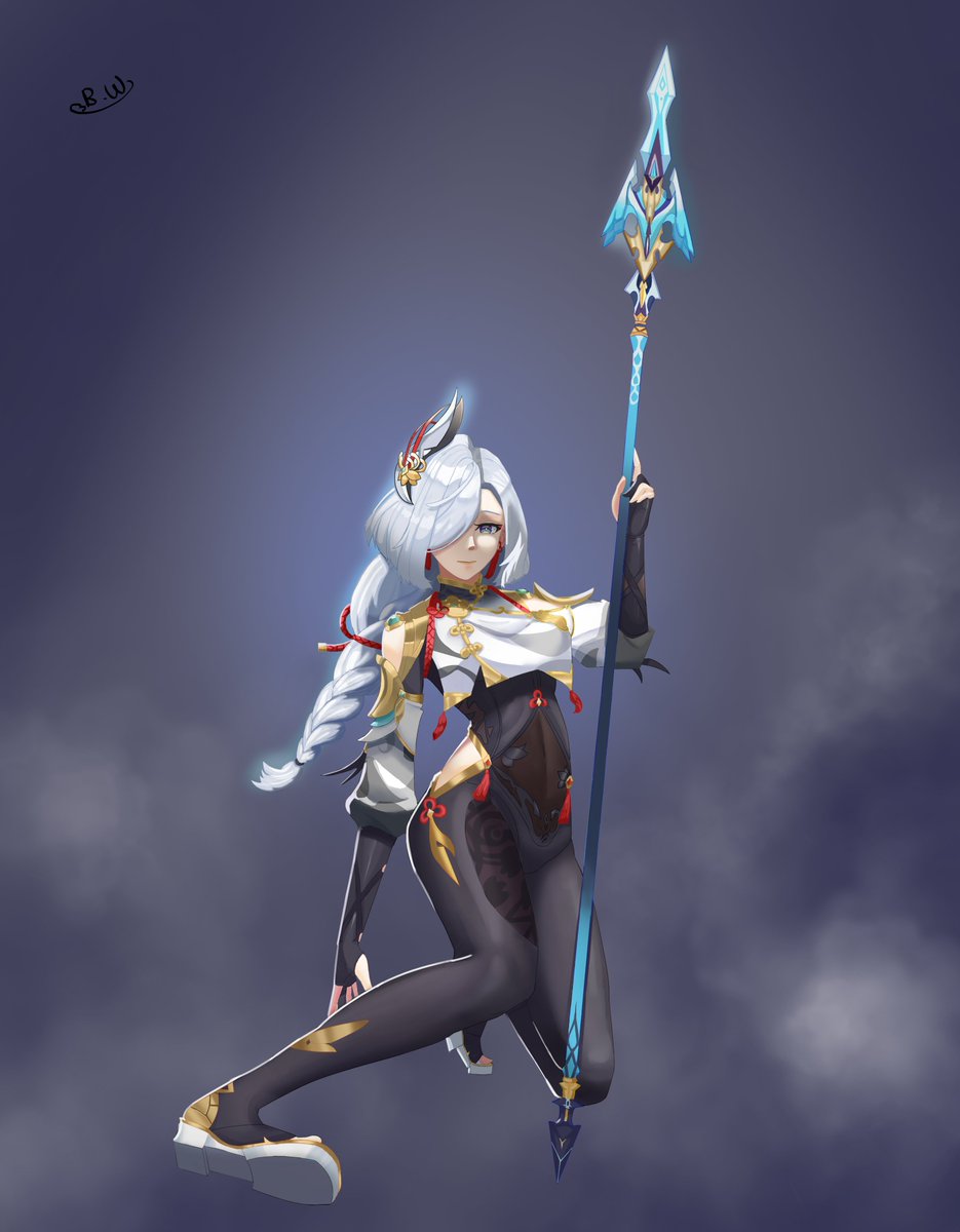 bumpywind's tweet image. Made by me ❤️.  Another artwork for my friend, Shen He From Genshin Impact. Eventhough i never played that game before.

申鹤
#申鹤
#原神 
#Shenhe 
#GenshinImpact #Art #digitalart