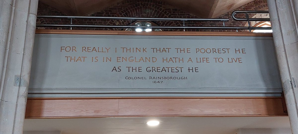 An excellent talk by John Rees on the English Revolution and the Putney Debates in St Mary's Church. This quote, prominently displayed in the church, still relevant today.