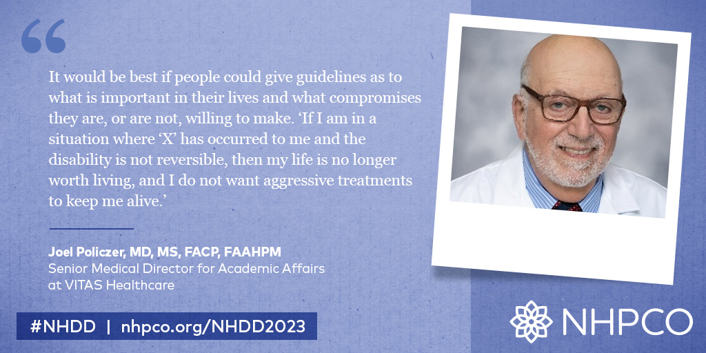 The Alliance (@thealliancehome) on Twitter photo Our #NHDD campaign continues! We'd like to highlight the valuable insights of Joel Policzer, MD, MS, FACP, FAAHPM, Senior Medical Director for Academic Affairs at <a href="/VITAS/">VITAS Healthcare</a>.
#advancecareplanning #hospice #palliativecare #NHDD2023 Our #NHDD campaign continues! We'd like to highlight the valuable insights of Joel Policzer, MD, MS, FACP, FAAHPM, Senior Medical Director for Academic Affairs at <a href="/VITAS/">VITAS Healthcare</a>.
#advancecareplanning #hospice #palliativecare #NHDD2023