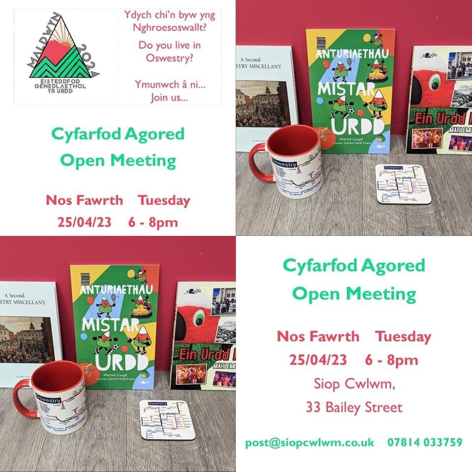 Cyfarfod agored heno i drafod syniadau codi arian, a chyfleoedd i fusnesau lleol // Open meeing tonight to discuss fundraising, and opportunities for local businesses #oswestry #croesoswallt #eisteddfodyrurdd #maldwyn2024 #ygorauorgororau