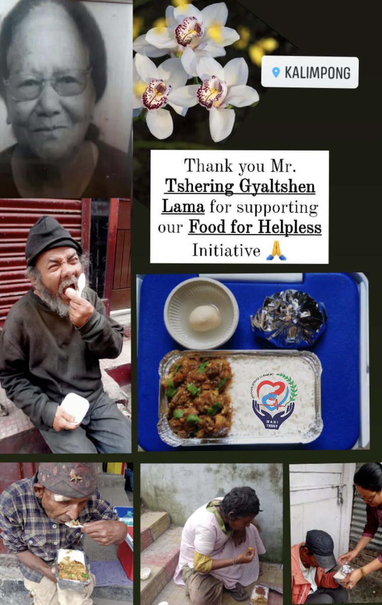 manitrustindia's tweet photo. Mani Trust Initiative: Food for Helpless!

Food Served on 25/4/2023 in #Kalimpong. 

Today’s Food is served by ocassion of his mother Late Karma Doma Lama's #13thdeathanniversary by her son Mr. Tshering Gyaltshen Lama, Milan More, Siliguri.

May her soul rest in peace🌸 https://t.co/cGSDBkLqUx