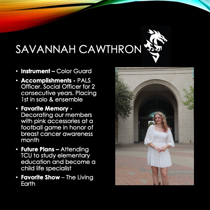 rrbandboosters's tweet photo. Senior Spotlight! On behalf of the entire Dragon Band community, thank you for everything you've contributed to our program Savannah! We all wish you the best of luck! Always be a 🐉!
#gorockband #gorockguard #alwaysbeadragon #seniors2023 https://t.co/prba5jSdVH