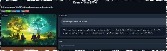 DittmannAxel's tweet photo. Minigpt-4: https://t.co/sKTUUarSt7  - just tested it and it works like a charm. Used a MJ image for it and wow - #LLM #genai #generativeAI #Future https://t.co/c5eWdUJXBt