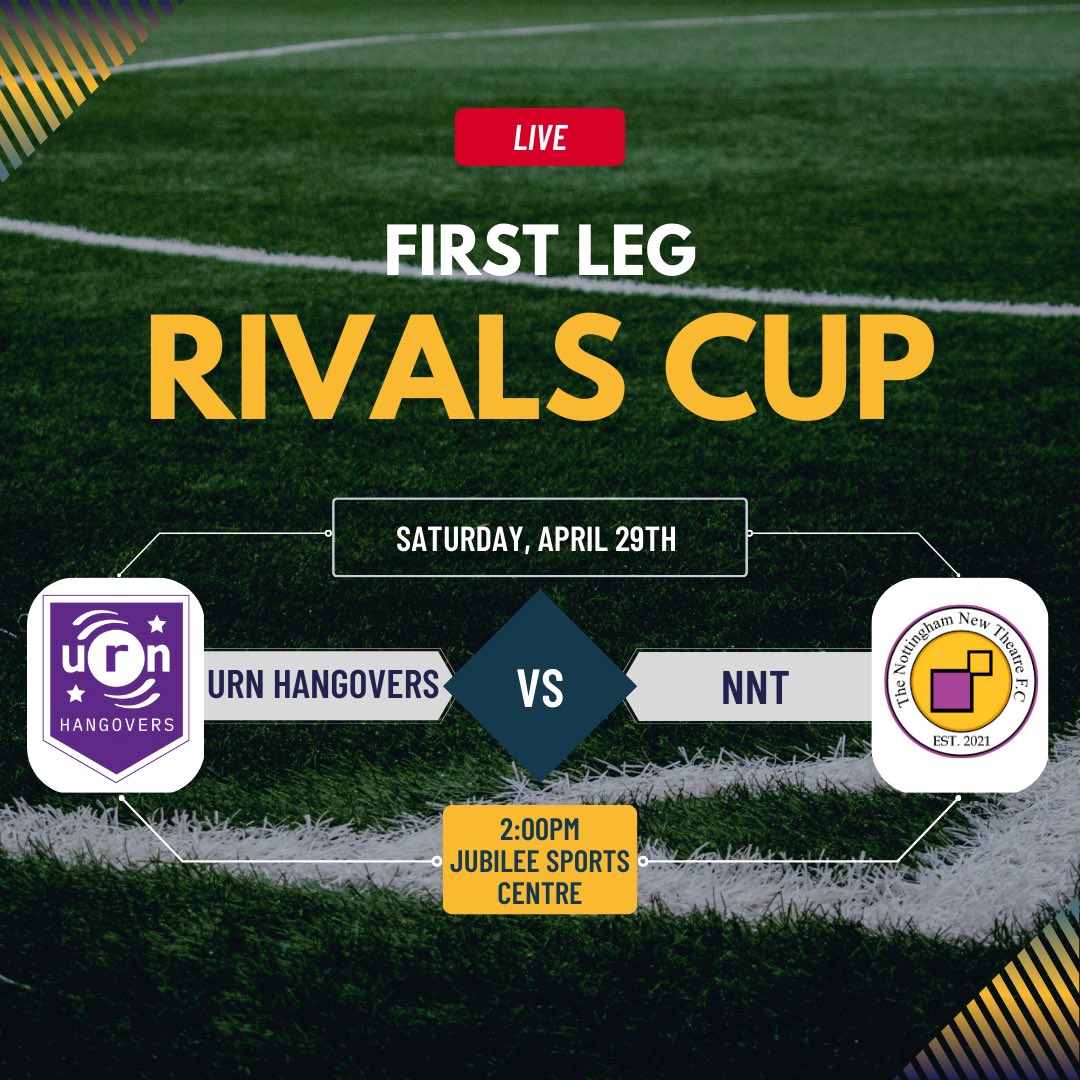 The Hangovers take on NNT FC in the second ever Rivals Cup

After URN’s win in last years inaugural competition, NNT will be looking for revenge!

#YNDA <a href="/URN1350/">URN</a> @thenewtheatre