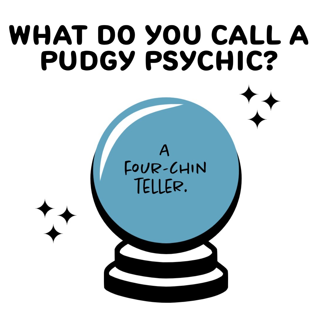 Edzardt's tweet photo. Link in bio.
What do you call a pudgy psychic? A four-chin teller.

#jokes #funny #comedy #lol #humor #fun #laugh #lmao #joke #follow #love #haha #like #hilarious #viral #sarcasm #jokesfordays #pun #dadjokes #badpuns #punsforlife #wordplay #punsworld #dadjokesfordays #edzardt https://t.co/pp5f7OPyAm