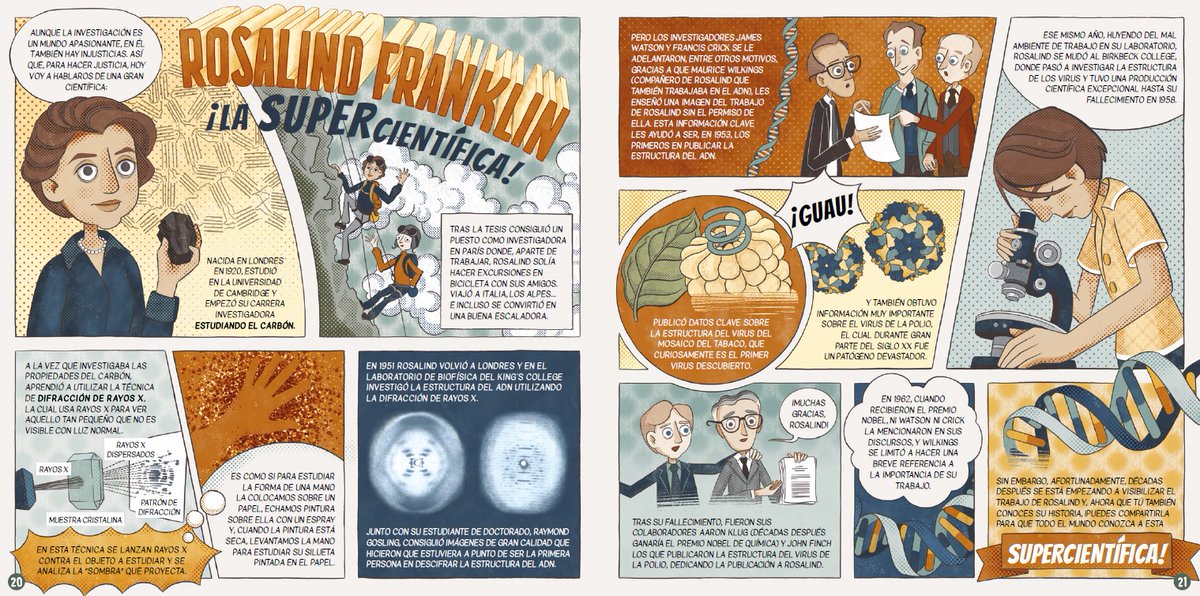 Por el #DiadelADN me gustaría revindicar la figura de Rosalind Franklin. Todo el trabajo que he hecho sobre ella me lleva a pensar que fue realmente la figura decisiva en todo el proceso del descubrimiento, pese a que activamente se la invisibilizara durante décadas.