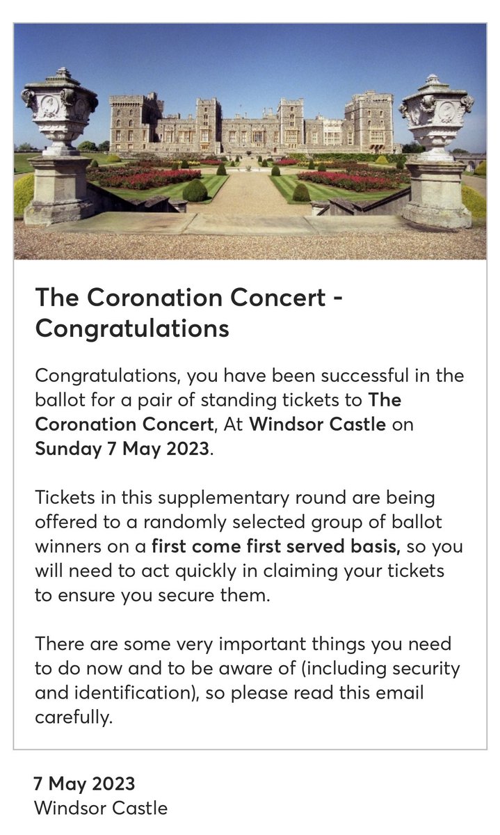 charlieme98's tweet photo. @TicketmasterUK it’s a bit late for April Fools…… #coronationconcert https://t.co/RuONofNwUR