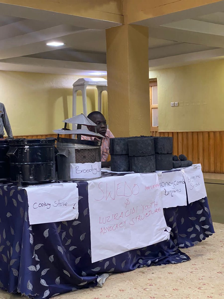 SWEDOempower's tweet photo. @SWEDOempower is one of the exhibitors in the celebration of International earth day organized by @OxfaminUganda. We are thrilled to see that people are embracing green initiatives, replacing briquettes with charcoal. 
We thank the organizers, let's embrace affordable energy. https://t.co/f8nGRPIL6J