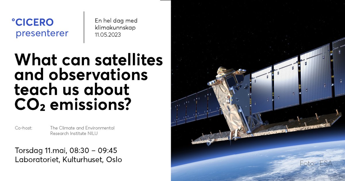 What can satellites and observations teach us about co₂emissions? with @Romsenteret @Peters_Glen  @miljodir  @NILU_now cicero.oslo.no/no/arrangement…