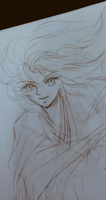 ふよみさんが描いてくれた髪型の時は、彼が15歳くらいの時ですね こんな感じで闘ってました～