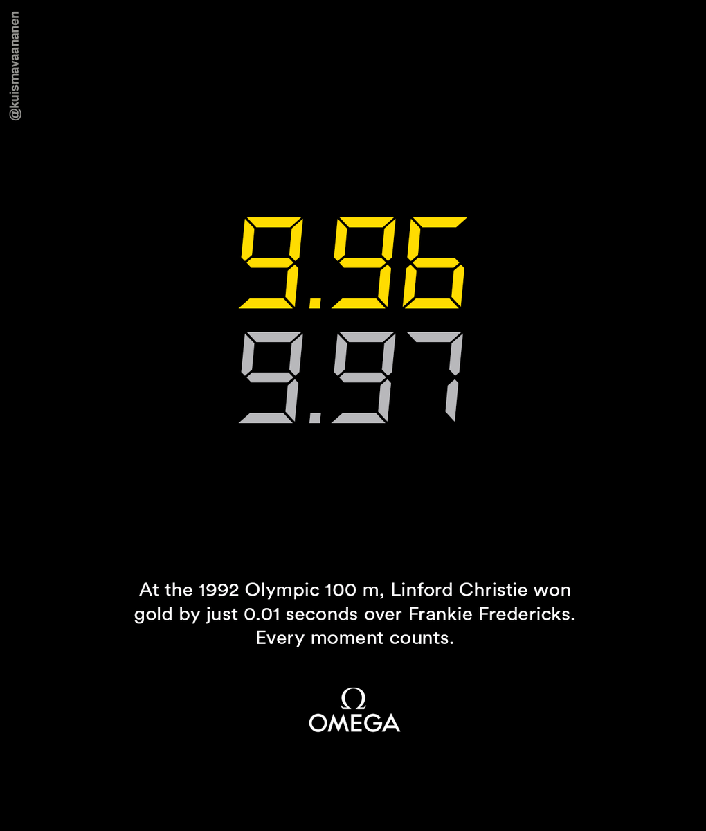 KuismaVaananen's tweet photo. Entry 3: One Minute Brief of the Day: Create posters to advertise #STOPWATCHES ⏱️@OneMinuteBriefs @omegawatches #time https://t.co/a45S92kL7Z