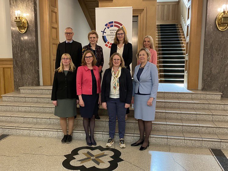 Nordic-Baltic #NB8 DevCoop DGs met today in Riga. Great discussions on digitalisation, gender equality and climate, support to #Ukraine - high on the NB8 agenda. Different development cooperation architecture means “no one size fits all.” Paldies @Latvian_MFA! 🇪🇪🇱🇻🇱🇹🇫🇮🇸🇪🇳🇴🇩🇰🇮🇸