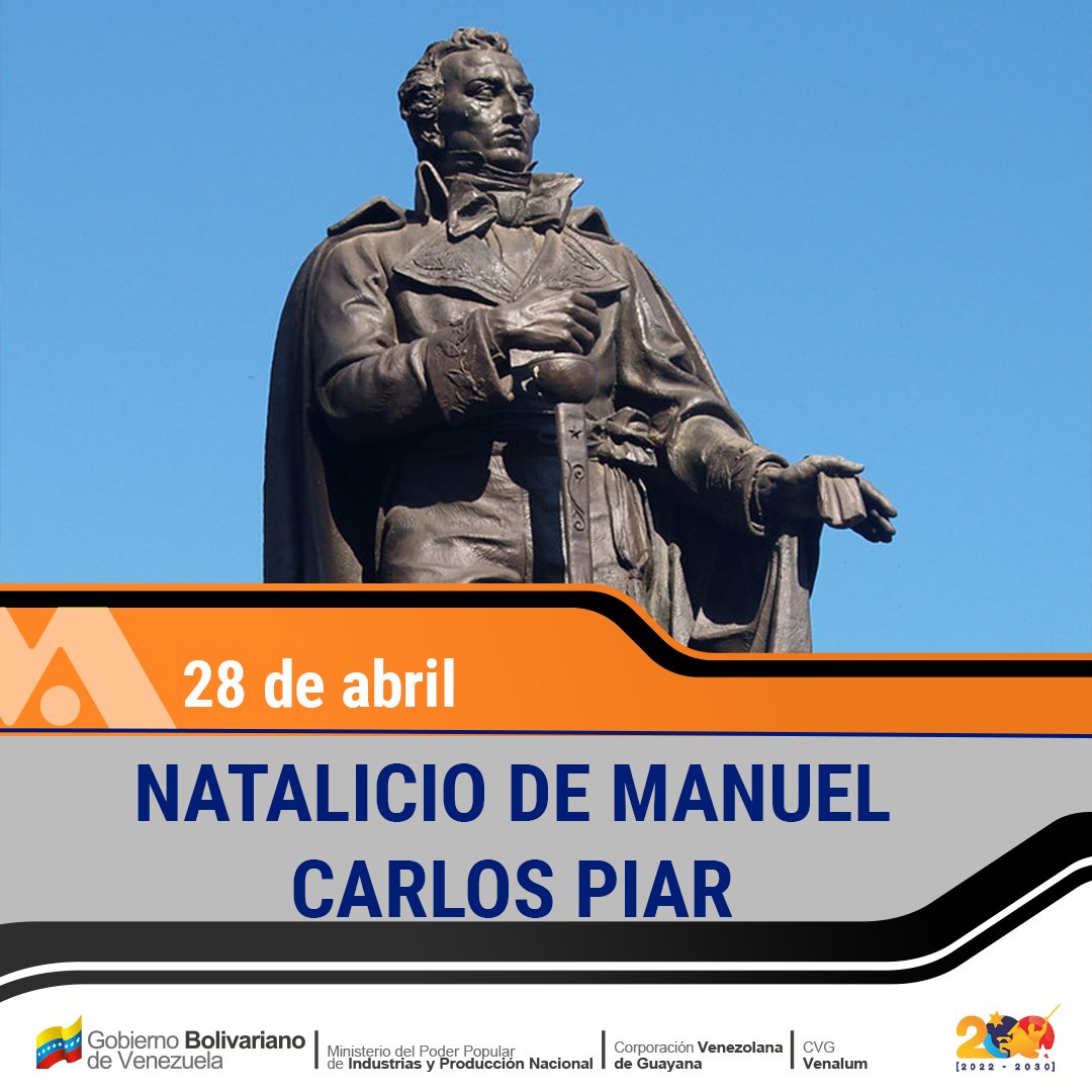 VENALUM_CVG's tweet photo. #Efeméride || El Libertador de Guayana y Generalísimo Invicto, por haber disputado 24 batallas sin haber sido derrotado, nación tal día como hoy pero en el año 1774.
@NicolasMaduro 
@delcyrodriguezv 
@CVG_Oficial 
@Hectorsilvavzla https://t.co/z5dy8k2bjA