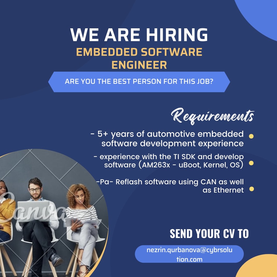 CybrSolution's tweet photo. WE ARE HIRING!

Job Title: Embedded Software Engineer

Location: Farmington Hills MI - Onsite

Duration: 12+ Months #job #vacancy #engineer #hiring https://t.co/mj1uOXZeEc