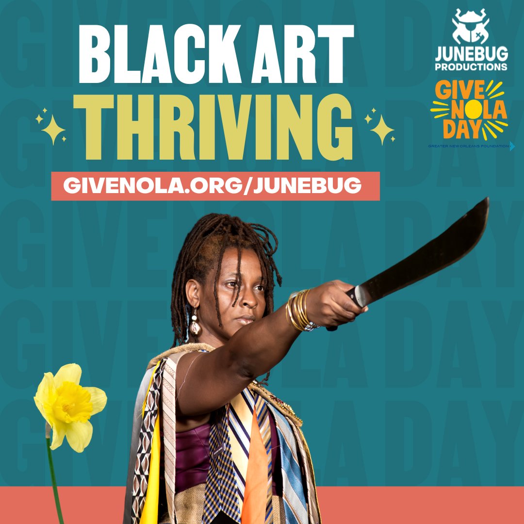 JunebugNoLa's tweet photo. Through the power of Black art, Junebug works to create a bridge between this world and the one we deserve. As we near #GiveNOLADay, we want to make clear what your contribution to Junebug makes possible. (1/3) https://t.co/cGgtiSENR0