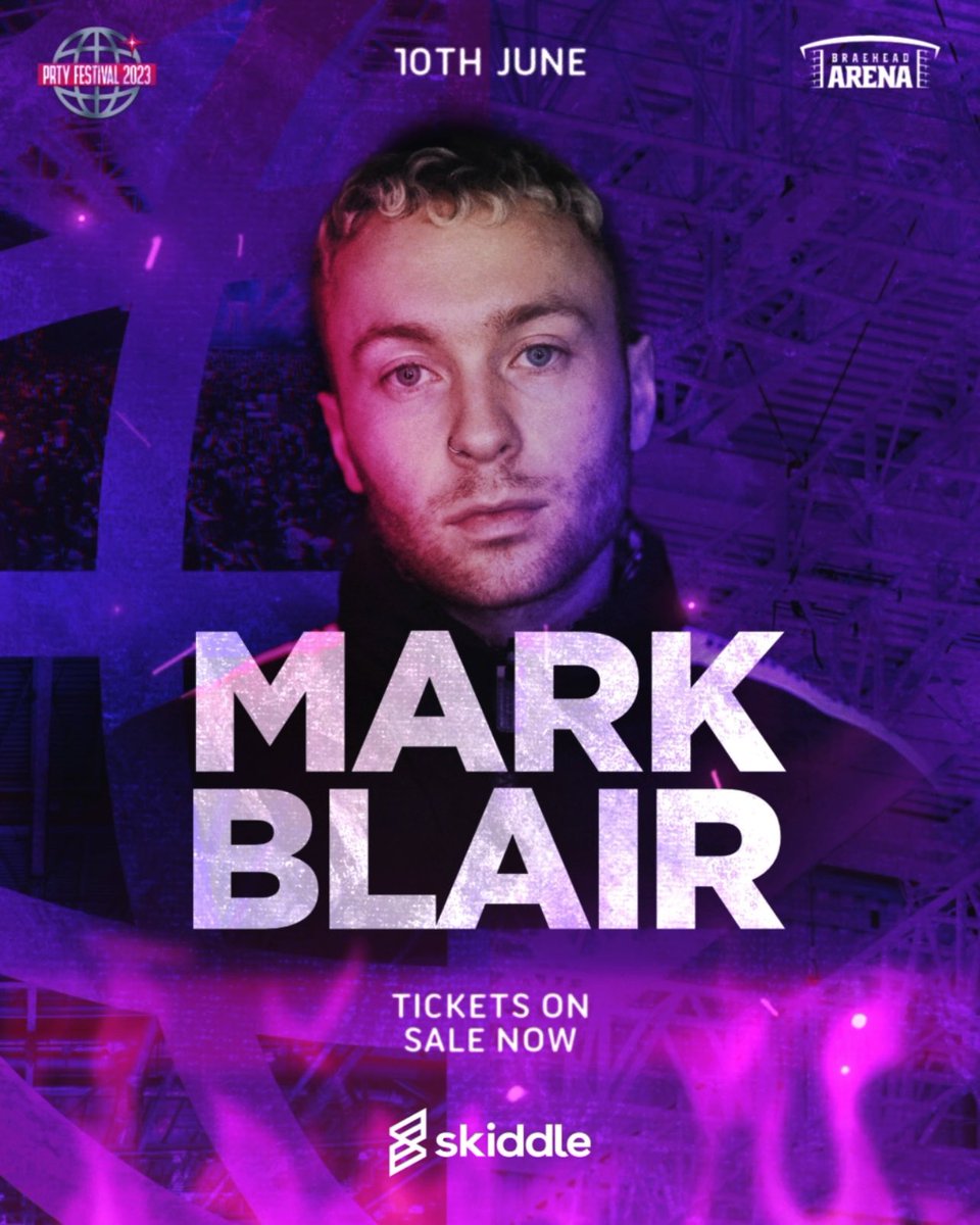 prty_events's tweet image. Following some insane sets for us over the last year, @mark_blair__  joins us for the biggest PRTY yet on June 10th at the Braehead Arena. 🪩💖🔥

Tickets -&amp;gt;&amp;gt;&amp;gt; skiddle.com/festivals/prty…