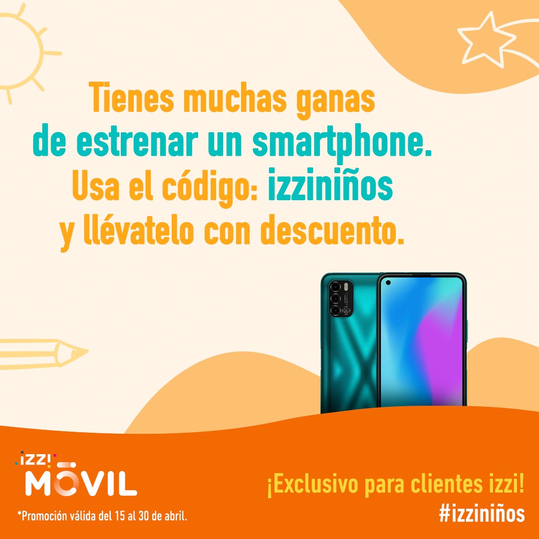 ¡Última llamada para que estrenes un smartphone con izzi móvil! Entra izzi.telmov.mx, usa el código de descuento izziniños y llévate el teléfono que más te guste. #EstrenaConizziMóvil 📱 #JugueteNuevoConizziMóvil 🥳.