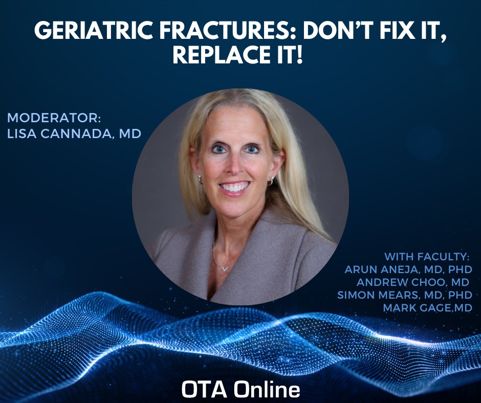 Join <a href="/lisacannada/">Lisa Cannada</a> and Faculty for our April 26th webinar: Geriatric fractures: don’t fix it, replace it! Webinar begins at 8:00PM CDT. 
Register here: bit.ly/3V34187